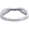 14K White Gold Round Diamond Contour Enhancer Ring Ladies Wedding Band 0.25 Ct.