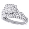 14K White Gold Diamond Bridal Set Solitaire Engagement Ring + Wedding Band 1 Ct.