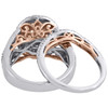 14K Two Tone Gold Diamond Bridal Set Oval Halo Engagement + Wedding Rings 2 Ct.