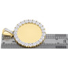 10K Yellow Gold Memory Frame Diamond Medallion Photo Engrave Pendant Charm 1 CT.