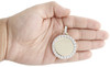 10K Yellow Gold Memory Frame Diamond Medallion Photo Engrave Pendant Charm 1 CT.