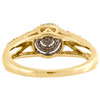 10k Yellow Gold Real Round Diamond Engagement Wedding Cluster Halo Ring 1/4 CT.