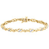 10K Yellow Gold Real Diamond Interlocking Tapered Infinity Bracelet 7" | 1/6 CT.