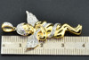 Diamond Mini Angel 3D Pendant .925 Sterling Silver Yellow Finish Charm 0.50 CT