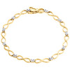 10K Yellow Gold Real Round Diamond Infinity Frame Statement Bracelet 7" | 1/4 CT