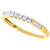 ehering aus 10-karätigem Gelbgold mit rundem und Baguette-Diamant, Damenring mit 5 Steinen, 1/6 ct