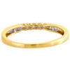 10K Yellow Gold Round & Baguette Diamond Wedding Band 5 Stone Womens Ring 1/6 CT