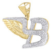 Diamond Bentley Pendant Mens 10K Yellow Gold Flying B Symbol Charm 1.70 Tcw.