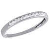 10K White Gold Real Round Diamond Wedding Band Womens Channel Set Ring 1/8 CT.