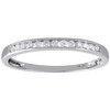 10K White Gold Real Round Diamond Wedding Band Womens Channel Set Ring 1/8 CT.