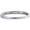 10K White Gold Real Round Diamond Wedding Band Womens Channel Set Ring 1/8 CT.