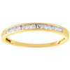 10K Yellow Gold Real Round Diamond Wedding Band Womens Channel Set Ring 1/8 CT.