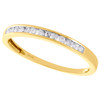 10K Yellow Gold Real Round Diamond Wedding Band Womens Channel Set Ring 1/8 CT.