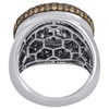 14K White Gold Brown Diamond Domed Cluster Right Hand Cocktail Ring 3.25 Ct.