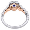 14K Two Tone Gold Round Solitaire Diamond Halo Designer Engagement Ring 0.75 Ct.