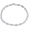 10K White Gold Diamond Fancy Statement Tapered Link Bracelet 7.50" | 3/4 CT. 10K White Gold Diamond Fancy Statement Tapered Link Bracelet 7.50" | 3/4 CT.