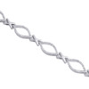 10K White Gold Real Diamond Pointed Oval & X Fancy Link Bracelet 7.5" | 3/4 CT.