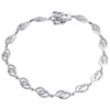 10K White Gold Diamond Double Interlocking Oval Link Bracelet 7.25" | 1/2 CT.