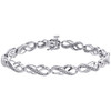 10K White Gold Round Diamond Triple Infinity Fancy Link Bracelet 7" | 1/4 CT.