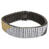Tricolor Diamond Bracelet Mens .925 Sterling Silver Round Pave Design 1.04 Tcw