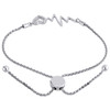 Sterlingsilber und Diamant-Herzschlag-Statement-Armband mit Bolo-Verschluss, 27,9 cm | 1/8 ct.