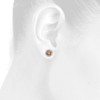 14K Rose Gold Brown Diamond Flower Studs 9.5mm Ladies Round Earrings 1 Ct.