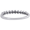 10K White Gold Round Diamond Heart Stackable Ladies Right Hand Ring 1/10 Ct.