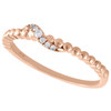 10K Rose Gold Graduated Diamond Designer Stackable Right Hand Ring 1/20 Ct.