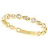 10K Yellow Gold Bezel Set Diamond Teardrop Stackable Right Hand Ring 1/6 Ct.