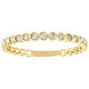 10K Yellow Gold Bezel Set Diamond Round Stackable Right Hand Ladies Ring 1/5 Ct.