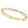 10K Yellow Gold Bezel Set Diamond Round Stackable Right Hand Ladies Ring 1/5 Ct.