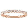 10K Rose Gold Bezel Set Diamond Round Stackable Right Hand Ladies Ring 1/5 Ct.