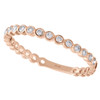 10K Rose Gold Bezel Set Diamond Round Stackable Right Hand Ladies Ring 1/5 Ct.