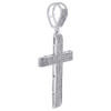 Diamond Cross Pendant .925 Sterling Silver 0.60 Ct. Flat Medium Size Charm 2"