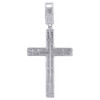 Diamond Cross Pendant .925 Sterling Silver 0.60 Ct. Flat Medium Size Charm 2"