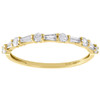 10K Yellow Gold Baguette Diamond Slender Design Stackable Right Hand Ring 3/8 Ct