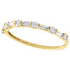 10K Yellow Gold Baguette Diamond Slender Design Stackable Right Hand Ring 3/8 Ct