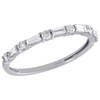 10K White Gold Baguette Diamond Slender Design Stackable Right Hand Ring 3/8 Ct