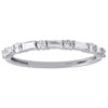 10K White Gold Baguette Diamond Slender Design Stackable Right Hand Ring 3/8 Ct