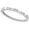 10K White Gold Baguette Diamond Slender Design Stackable Right Hand Ring 3/8 Ct
