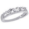 10K White Gold Scattered Diamond Filigree Stackable Right Hand Ring 1/12 Ct.
