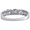 10K White Gold Scattered Diamond Filigree Stackable Right Hand Ring 1/12 Ct.