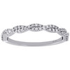 10K White Gold Round Diamond Braided Twisted Stackable Right Hand Ring 1/6 Ct.