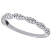 10K White Gold Round Diamond Braided Twisted Stackable Right Hand Ring 1/6 Ct.
