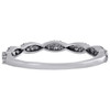 10K White Gold Round Diamond Braided Twisted Stackable Right Hand Ring 1/6 Ct.