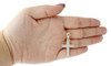 10K Yellow Gold Genuine Diamond Mini Cross Pendant 1.65" Mens Pave Charm 1/6 ct.