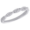 10K White Gold Round Diamond Twist & Braided Ladies Right Hand Ring 0.25 Ct.