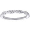 10K White Gold Round Diamond Twist & Braided Ladies Right Hand Ring 0.25 Ct.