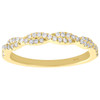 10K Yellow Gold Round Diamond Twist & Braided Ladies Right Hand Ring 0.25 Ct.