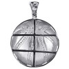 Diamond Basketball Pendant Mens .925 Sterling Silver Pave Sports Charm 0.55 Ct